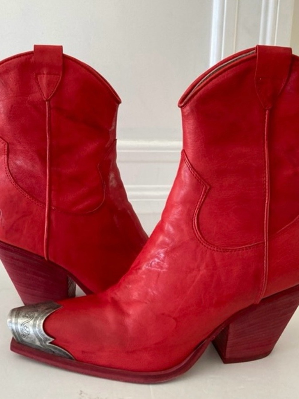 Free People Red Brayden Western Boots